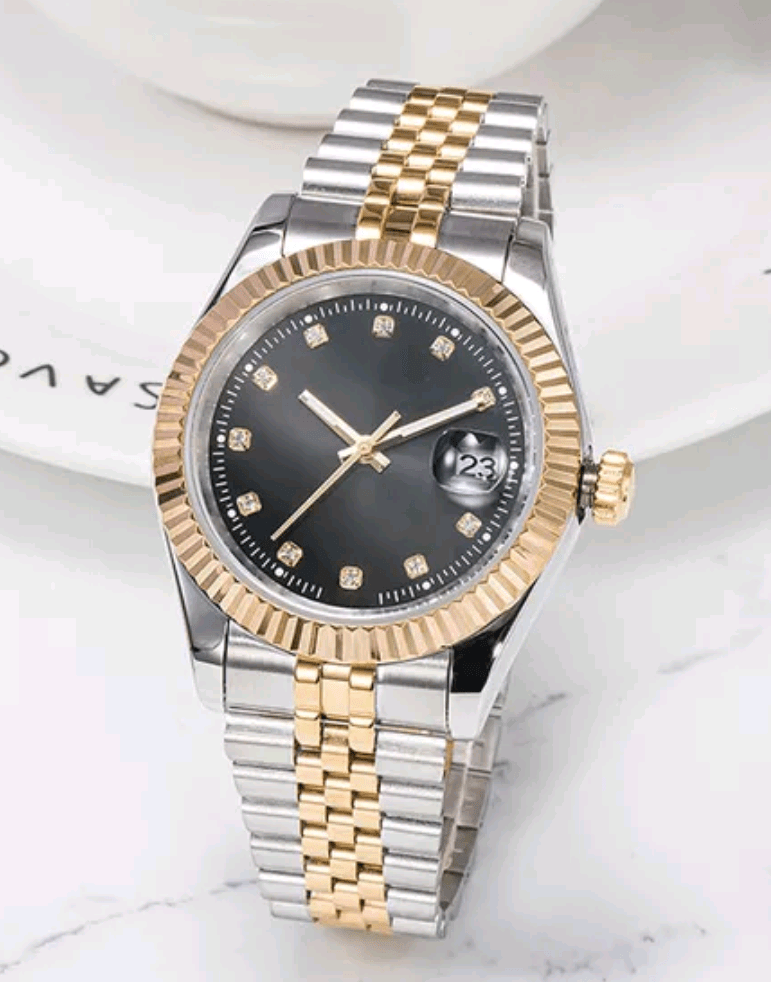 Two Tone Date Just Inspired - Black Dial 💥 - The Fake Watch Company 💥