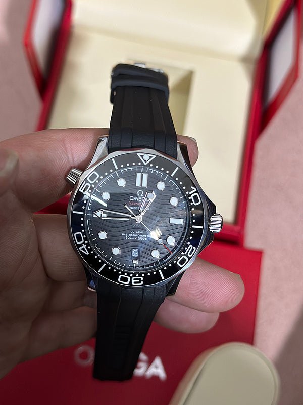 Black Strap Omega Inspired - Black Dial 💥 - The Fake Watch Company 💥