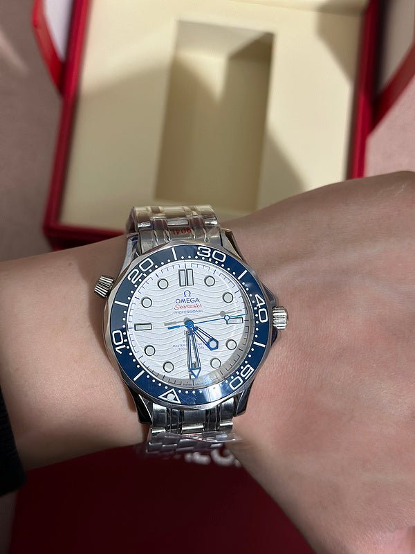 Silver Omega Inspired - White Dial - The Fake Watch Company 💥