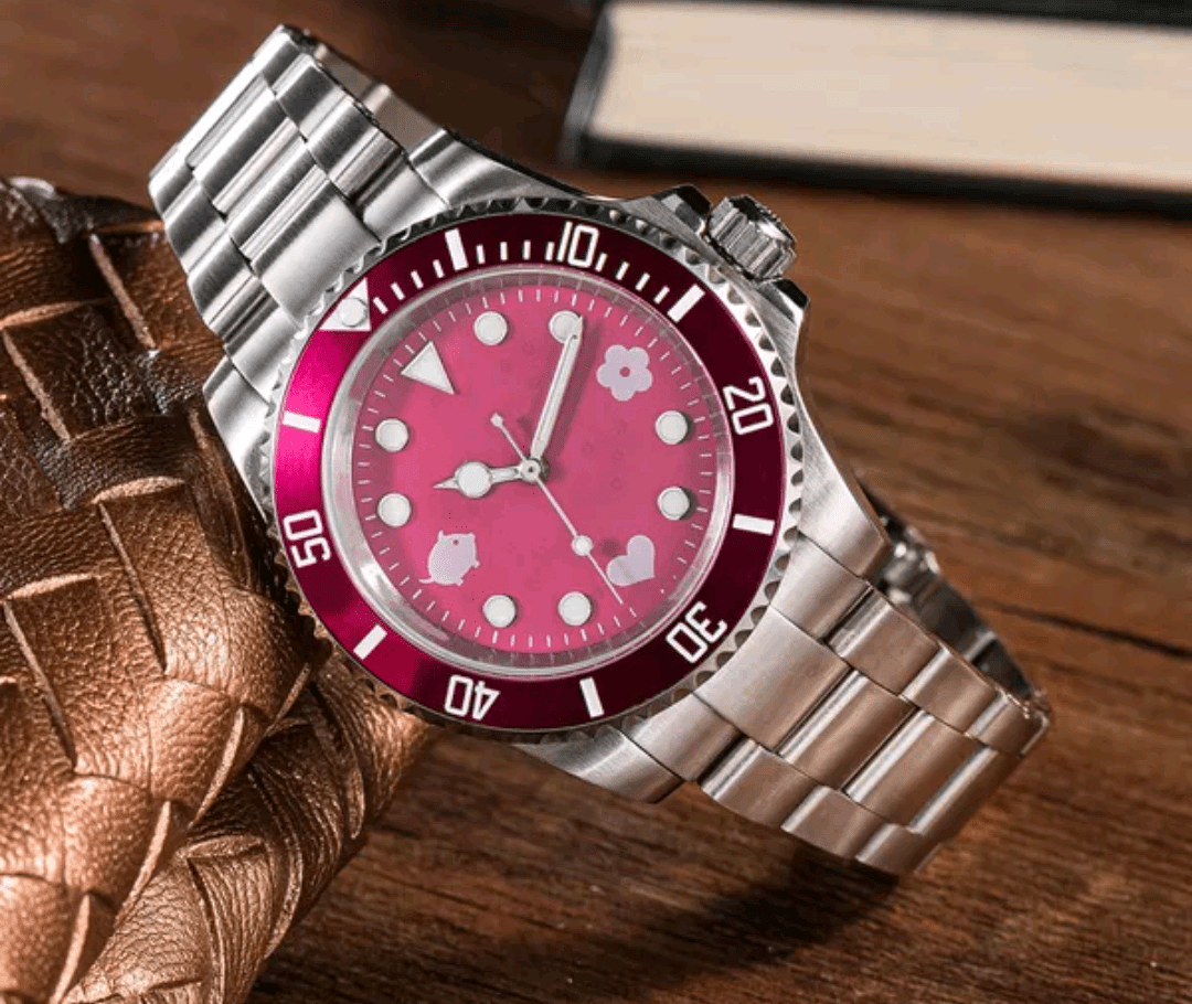 Silver Submariner Inspired - Pink Dial 💥 - The Fake Watch Company 💥