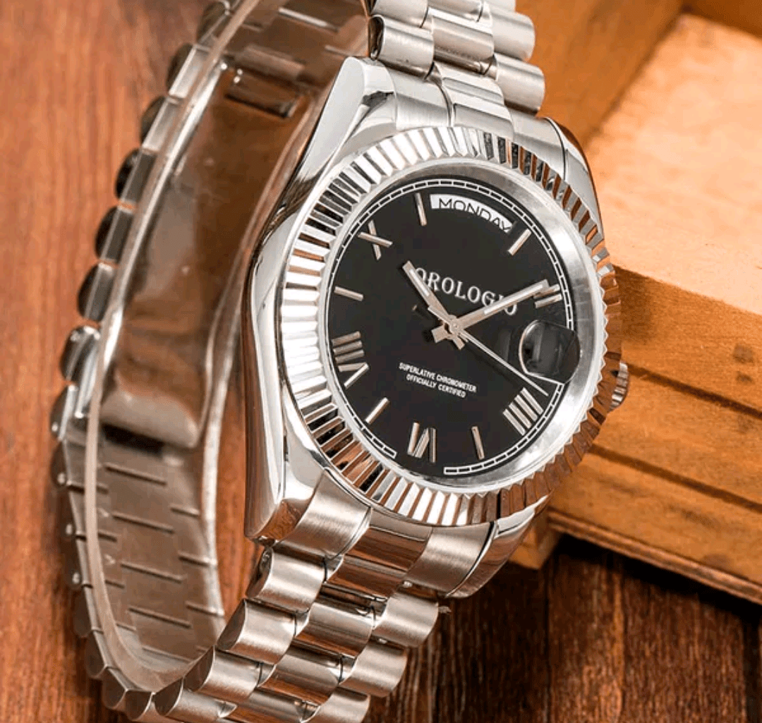 Silver Day Date Inspired - Black Face 💥 - The Fake Watch Company 💥